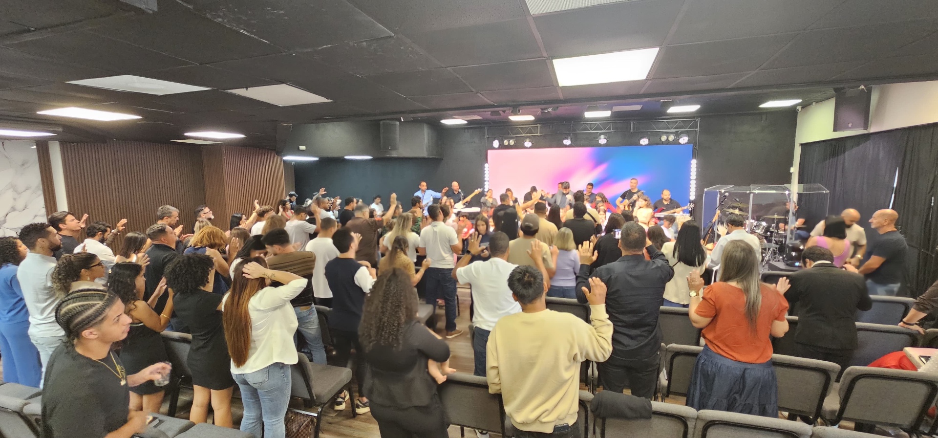 Vista do salão durante o Culto de Celebração